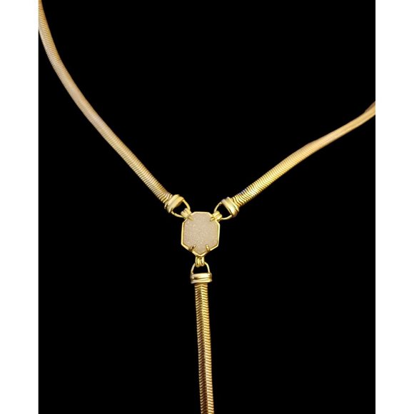 Kendra Scott Gold Tone Starla Y Necklace 21" Long With Bag NWT - Picture 7 of 11